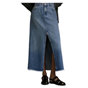 Anthropologie Pilcro Madi Front Slit Denim Maxi Skirt Size 8